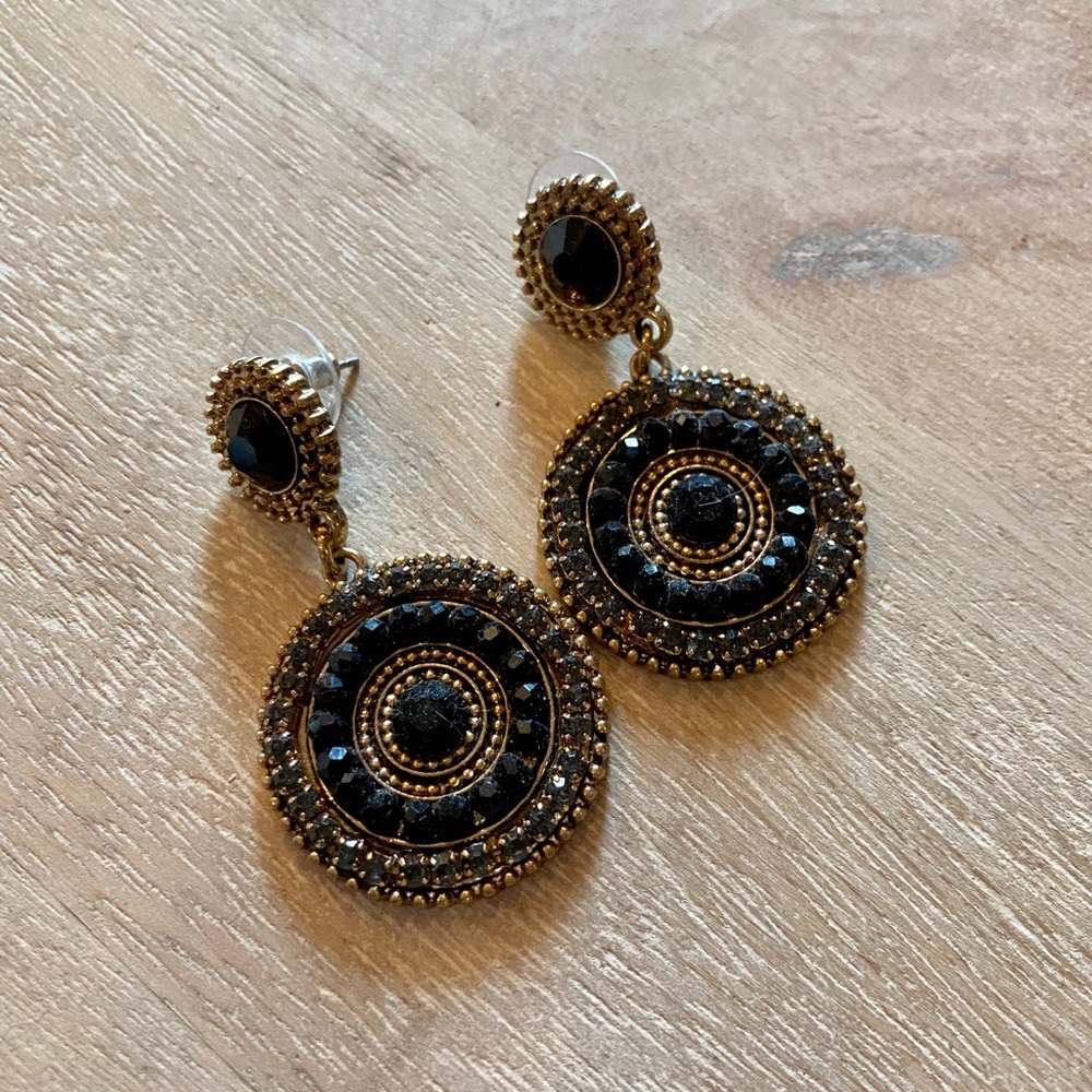 Black and gold earrings purchased from Target